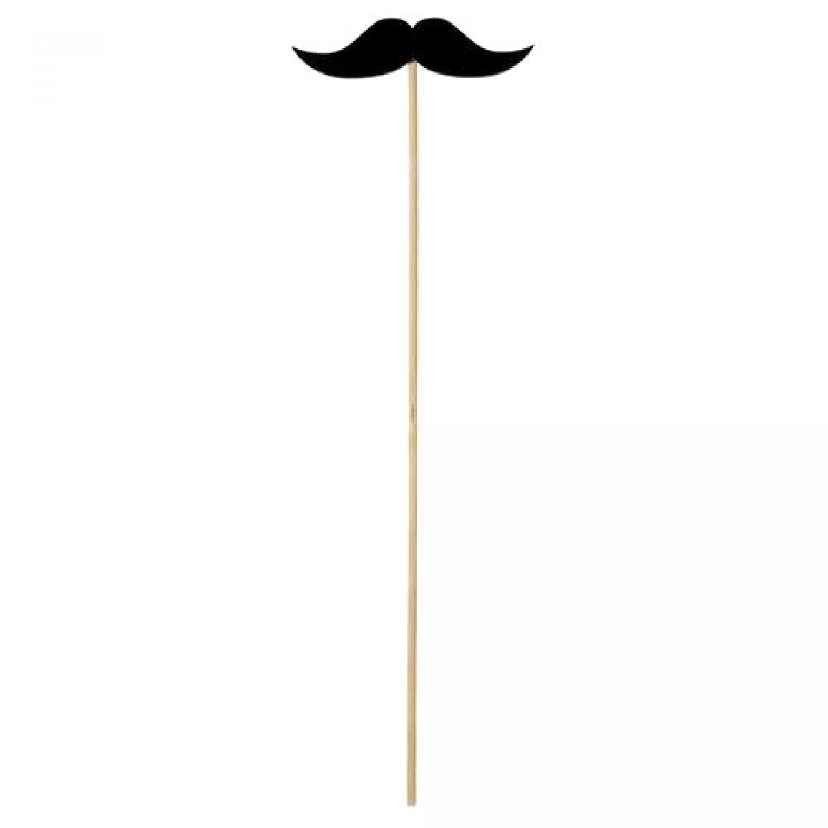 Moustache sur tige en bois noire x 2 pièces