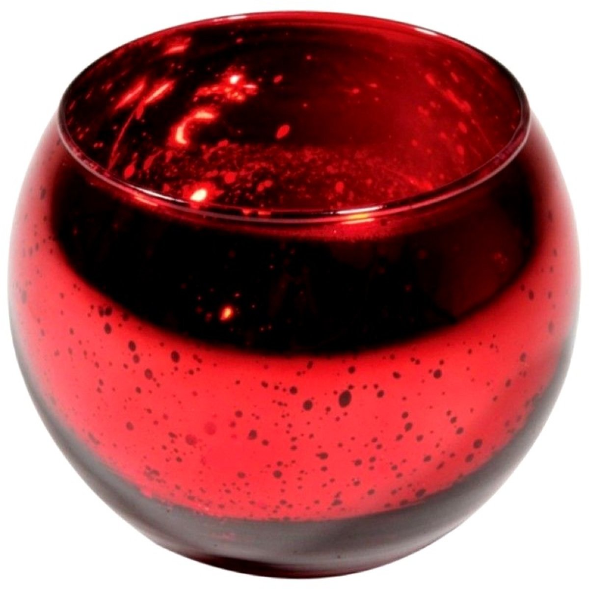 Bougeoirs Boule en verre effet métal rouge x 6 pièces 