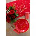 Assiettes étoilé rouge - Joyeux Noël x 10 pièces 