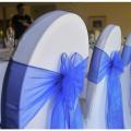 10 Noeuds de chaise mariage organza bleu roi 