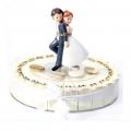 Figurine gâteau mariage - Couple Mariés enchainé 