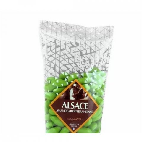 Dragées Alsace Vert Anis  Brillant - 45% Amande Méditerranéenne 